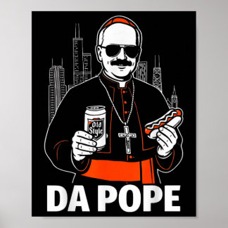 Funny Chicago Pope Leo Xiv Graphic Poster