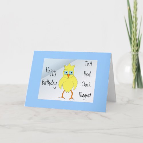 Funny Chick Birthday Message Card