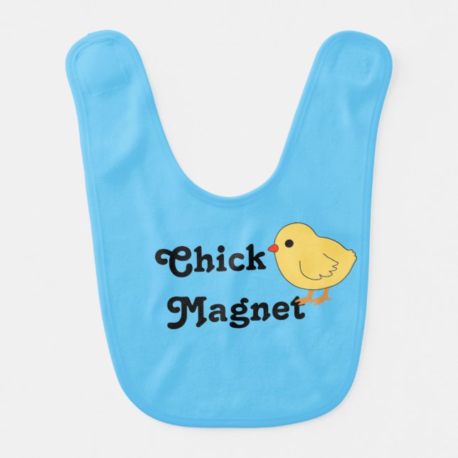 Funny Chick Magnet Baby Bib - Customizable Feeding (Front)