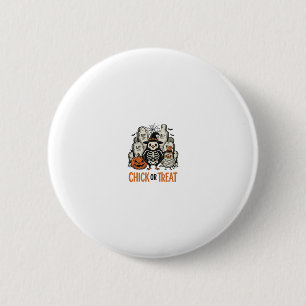 Funny Chick Or Treat Halloween Chicken Graphic_1 Button