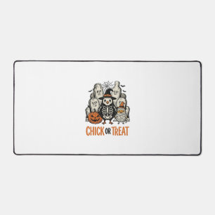 Funny Chick Or Treat Halloween Chicken Graphic_1 Desk Mat