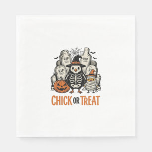 Funny Chick Or Treat Halloween Chicken Graphic_1 Napkins