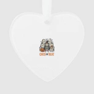 Funny Chick Or Treat Halloween Chicken Graphic_1 Ornament