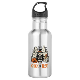 Funny Chick Or Treat Halloween Chicken Graphic_1 Stainless Steel Water Bottle
