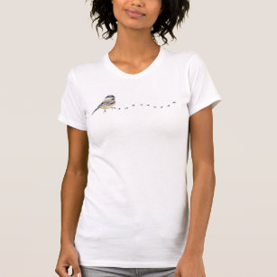Funny Chickadee Cute little Bird Tracks  T-Shirt