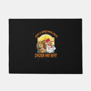 Funny Chicken And Goat Halloween Costume Gift Doormat