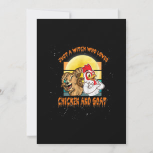 Funny Chicken And Goat Halloween Costume Gift Holiday Card