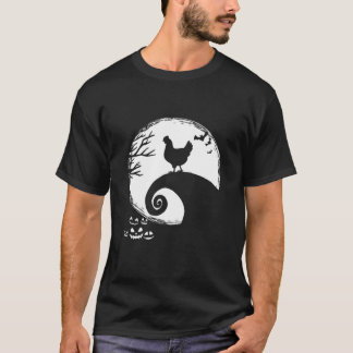 Funny Chicken And Moon Halloween Costume T-Shirt