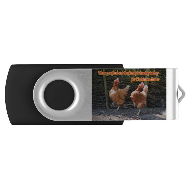 Funny Chicken and Rooster Memes with Funny Images Flash Drive (Front)