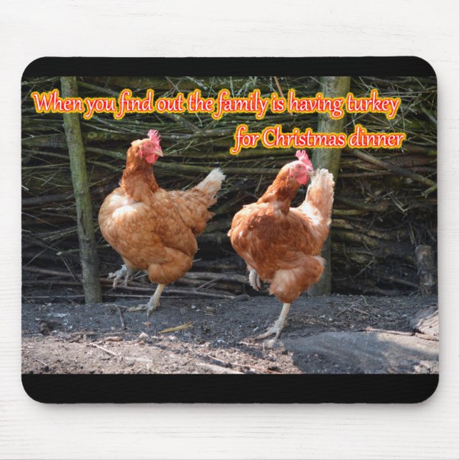 Funny Chicken and Rooster Memes with Funny Images Mouse Pad (Front)