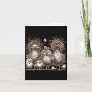 Funny Chicken Art Eagerlys Colorful Card