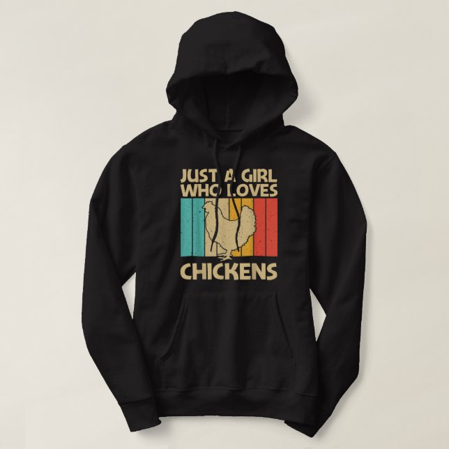 Funny Chicken Art For Girls Mom Chicken Farmer Pou Hoodie (Design Front)