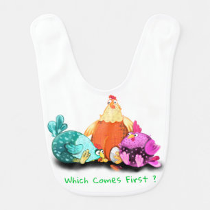 Funny Chicken Baby Bib - Custom Text