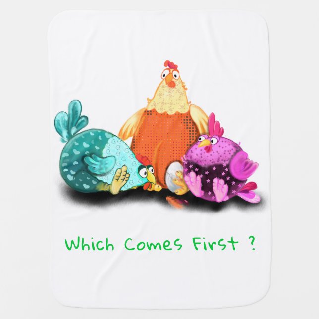 Funny Chicken Baby Blanket - Custom Text (Front)