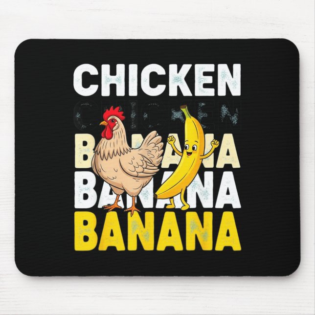 Funny Chicken Banana Dance Meme For Kids &amp; Adu Mouse Pad (Front)
