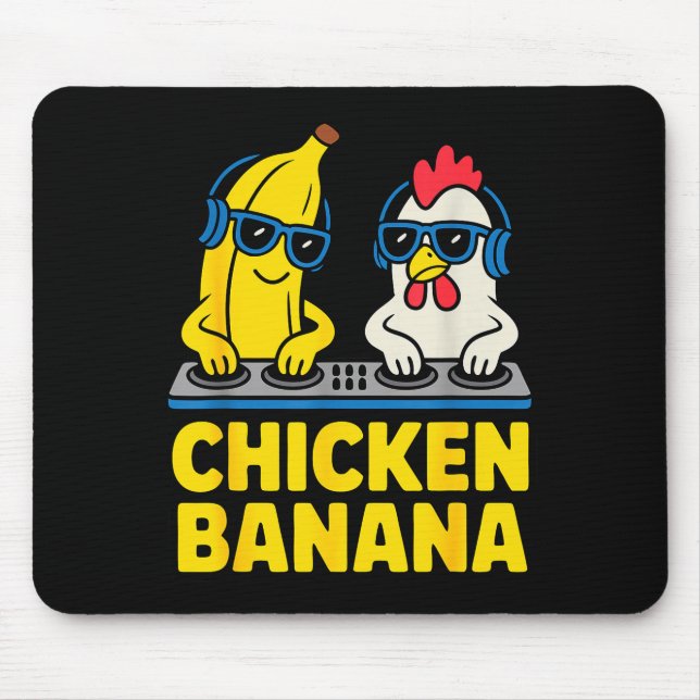Funny Chicken Banana  Mouse Pad (Front)