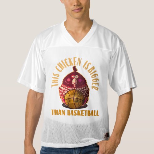 Funny chicken  basketball quote design mens football jersey