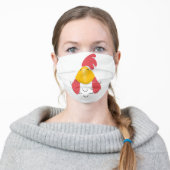 Funny chicken beak cartoon illustration adult cloth face mask (Worn)