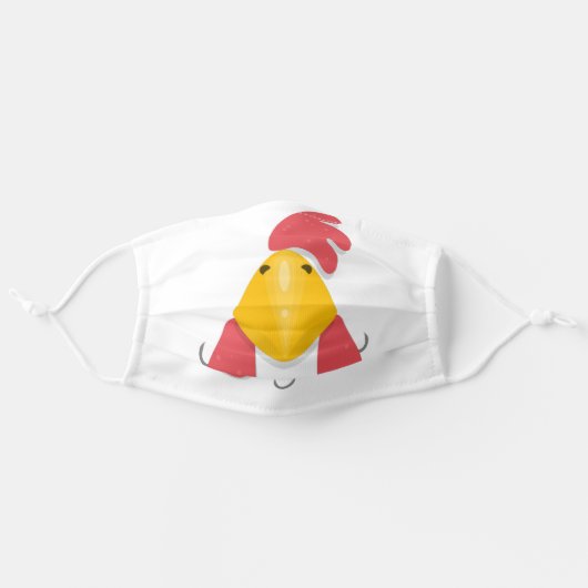 Funny chicken beak cartoon illustration adult cloth face mask (Front, Unfolded)