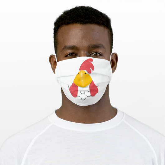 Funny chicken beak cartoon illustration adult cloth face mask (Worn)