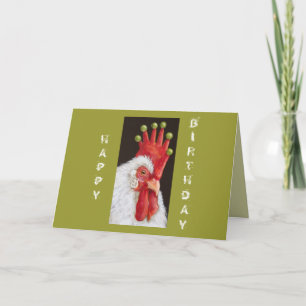 Funny chicken birthday card from all of us