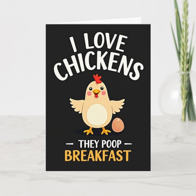 Funny Chicken Breakfast Card (Front)