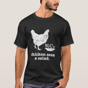 Funny Chicken Caesar Salad Joke Chicken Sees A Sal T-Shirt