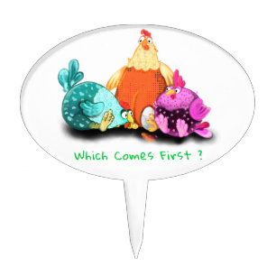 Funny Chicken Cake Topper - Custom Text