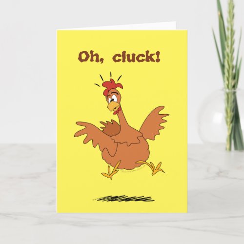 Funny Chicken Cartoon Birthday for Older Senior Card