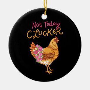 Funny Chicken Ceramic Ornament