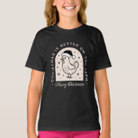 Funny chicken Christmas farm puns whimsical black