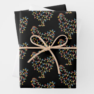Funny Chicken Christmas Holiday Farmer Farm Wrapping Paper Sheets