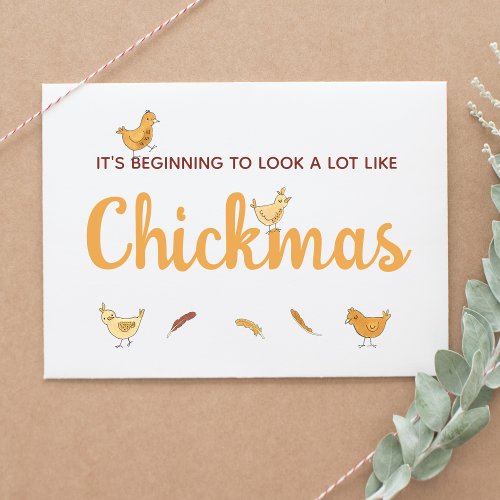 Funny Chicken Christmas Holiday Postcard