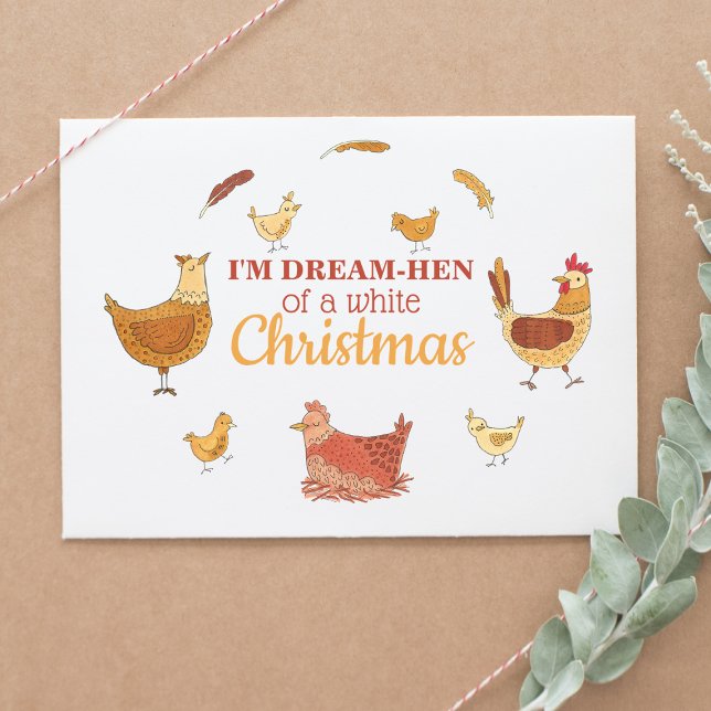 Funny Chicken Christmas Holiday Postcard (Creator Uploaded)