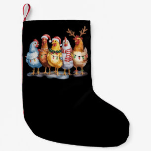 Funny Chicken Christmas Lights Farm Animal Xmas Small Christmas Stocking