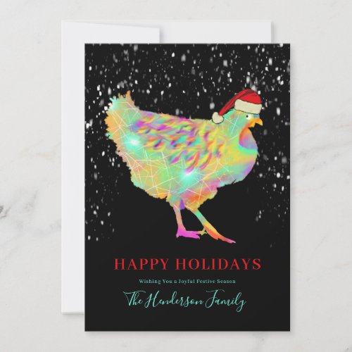 Funny Chicken Christmas Personalized  Holiday Card