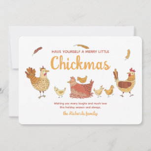 Funny Chicken Christmas Photo Holiday Card