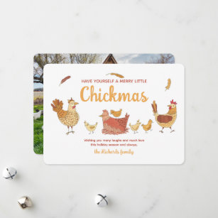 Funny Chicken Christmas Photo Holiday Card