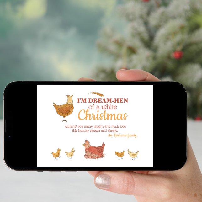 Funny Chicken Christmas Photo Holiday Card (Front Digital)