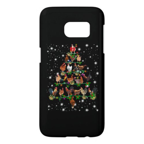 Funny Chicken Christmas Tree Ornaments Decor Samsung Galaxy S7 Case