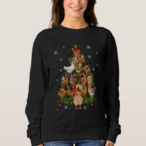 Funny Chicken Christmas Tree Pet Chicken Lover Chr Sweatshirt
