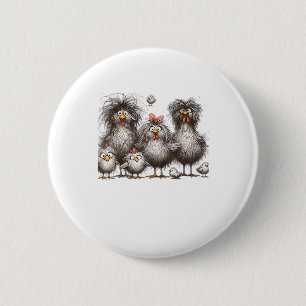 Funny Chicken Classic Retro Style Button