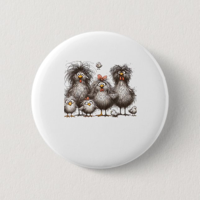 Funny Chicken Classic Retro Style Button (Front)