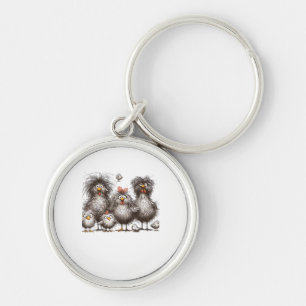 Funny Chicken Classic Retro Style Keychain