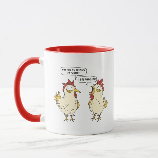 FUNNY CHICKEN CONVERSATION  MUG (Left)