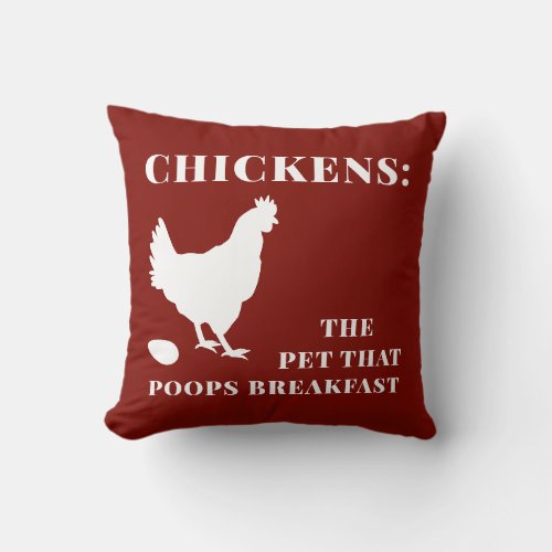 Funny Chicken Country Farmhouse Throw Pillow