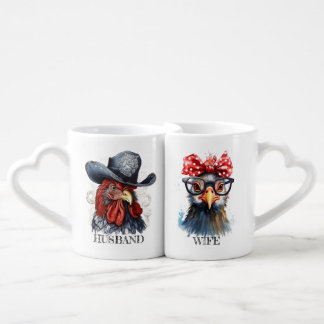 Funny Chicken Couple Mug Set