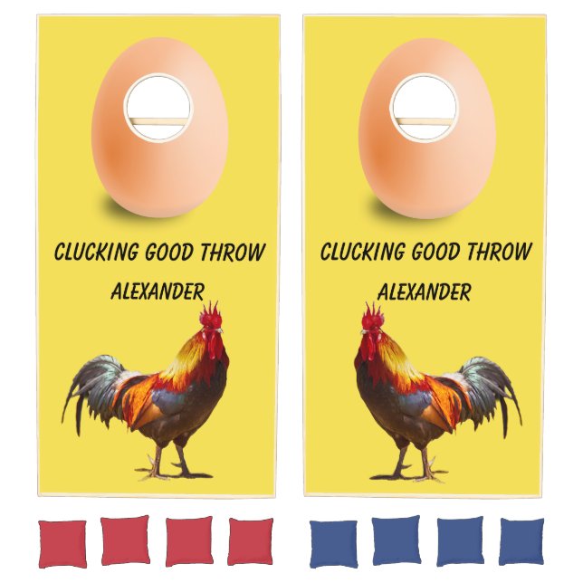 Funny Chicken Custom Yellow Cornhole Set (Set)