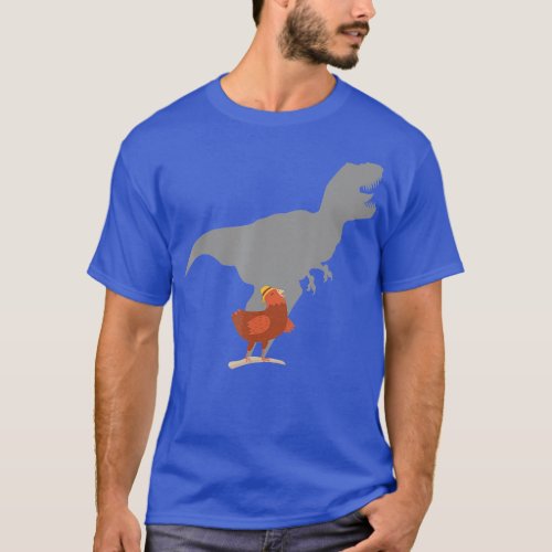 Funny Chicken Dinosaur Shadow  Hen Farm Rex Dino G T_Shirt