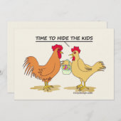 Funny Chicken Easter Egg Hunt Cartoon Comic (Front/Back)